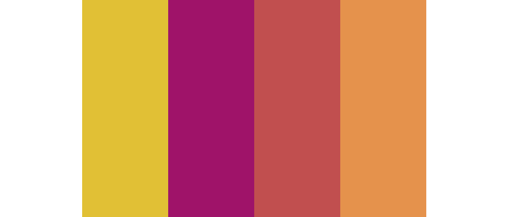 Mustard, Magenta, Terracotta & Tangerine wedding color palette
