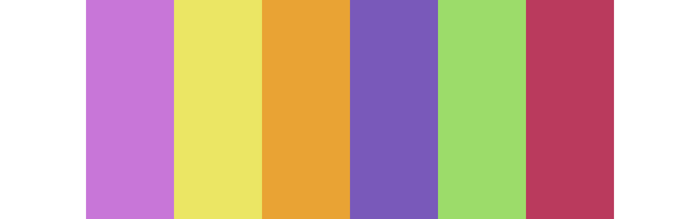 Orchid, Lemon, Marigold, Violet, Lime & Raspberry wedding color palette