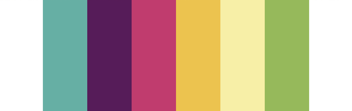 Teal, Plum, Rani Pink, Gold & Olive wedding color palette