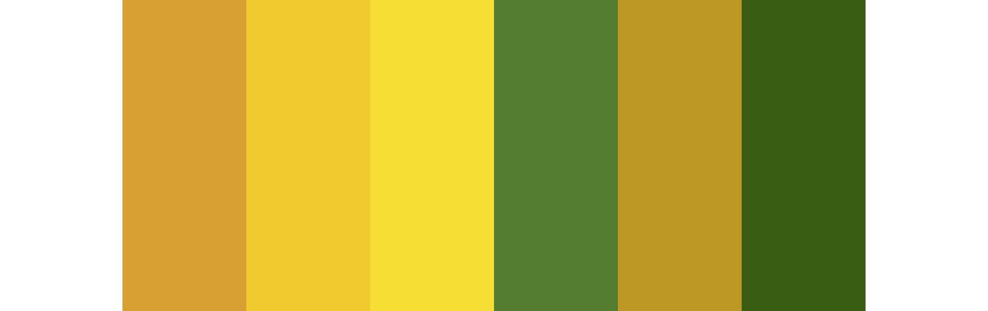 Mustard, Golden Yellow & Olive wedding color palette