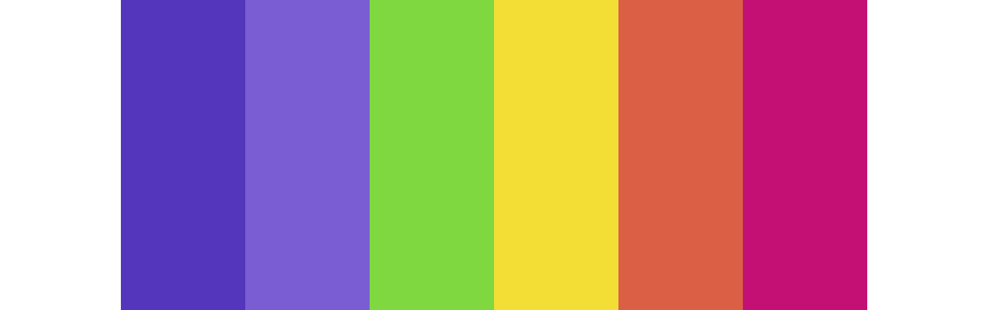 Violet, Lime, Yellow, Coral & Magenta wedding color palette