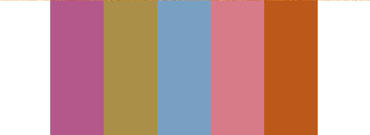 Rose, Antique Gold, Powder Blue & Rust wedding color palette