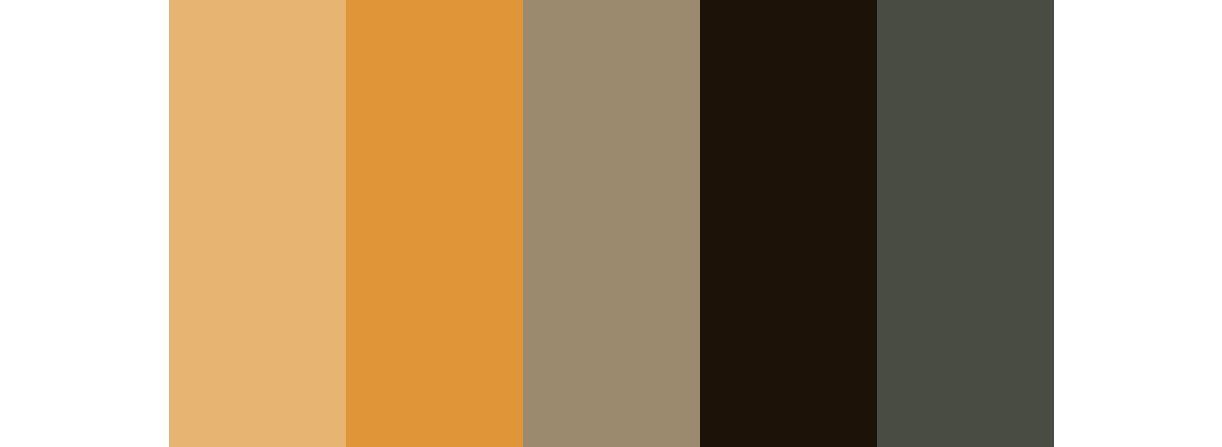 Caramel, Amber, Taupe & Black wedding color palette