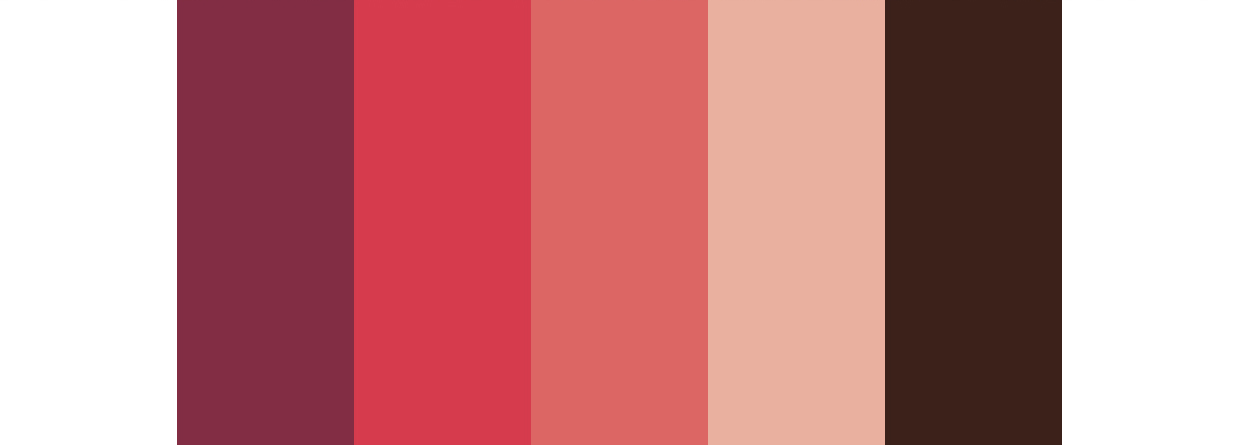 Wine, Red, Coral & Peach with Chocolate wedding color palette