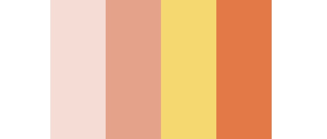 Blush, Peach, Butter Yellow & Orange wedding color palette