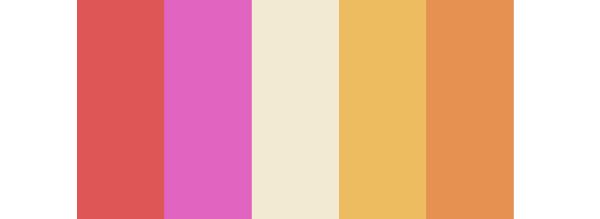 Coral Red, Pink, Ivory, Gold & Tangerine wedding color palette