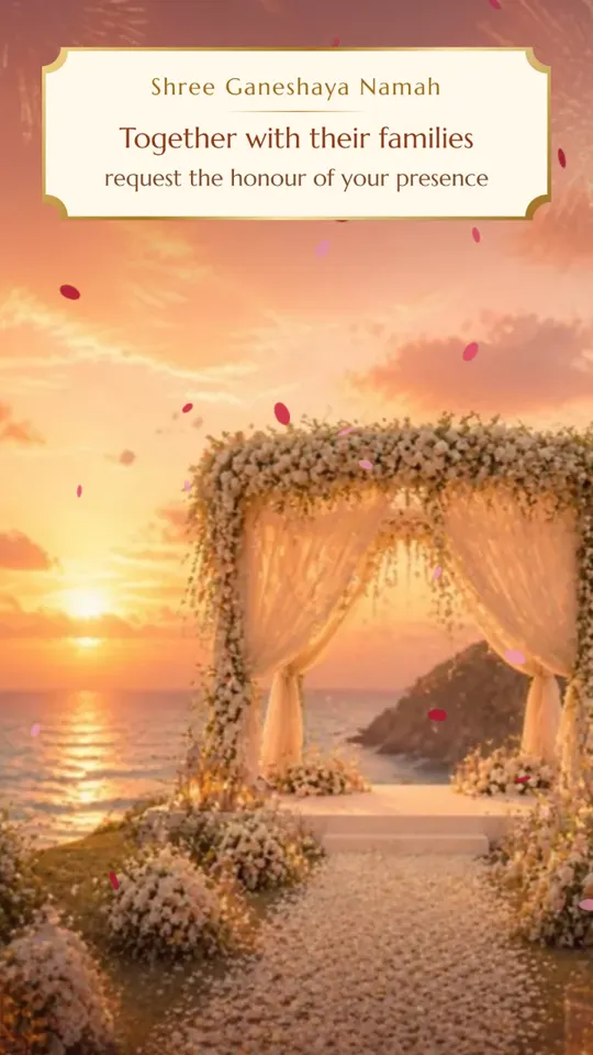 Destination Sunset · Sea & Mountains luxury video wedding invitation