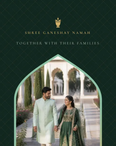 Mughal Garden wedding invitation website in Midnight Garden