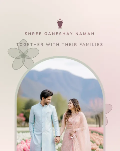 Pastel Floral wedding invitation design in Blush & Sage