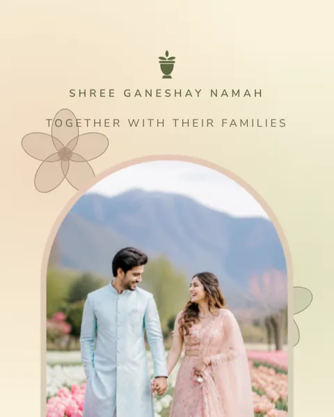 Pastel Floral wedding invitation website in Butter & Sage